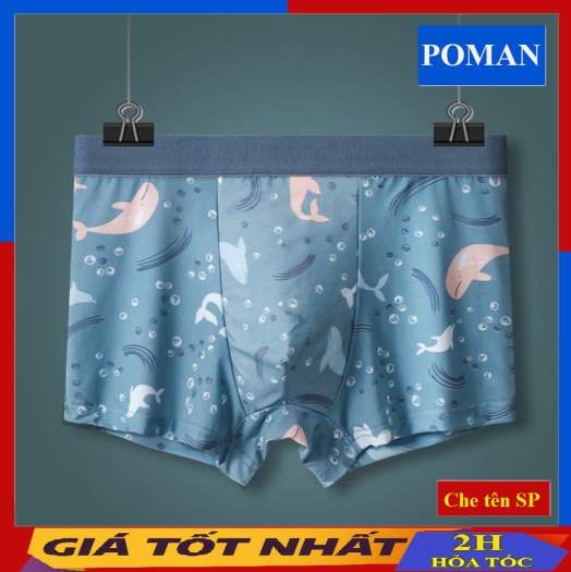 Quần Lót Nam Boxer Vải Lụa Băng, Quần Sịp Nam Đúc Lụa Băng Tự Nhiên Thoáng Khí Co Giãn SL03 - POMAN