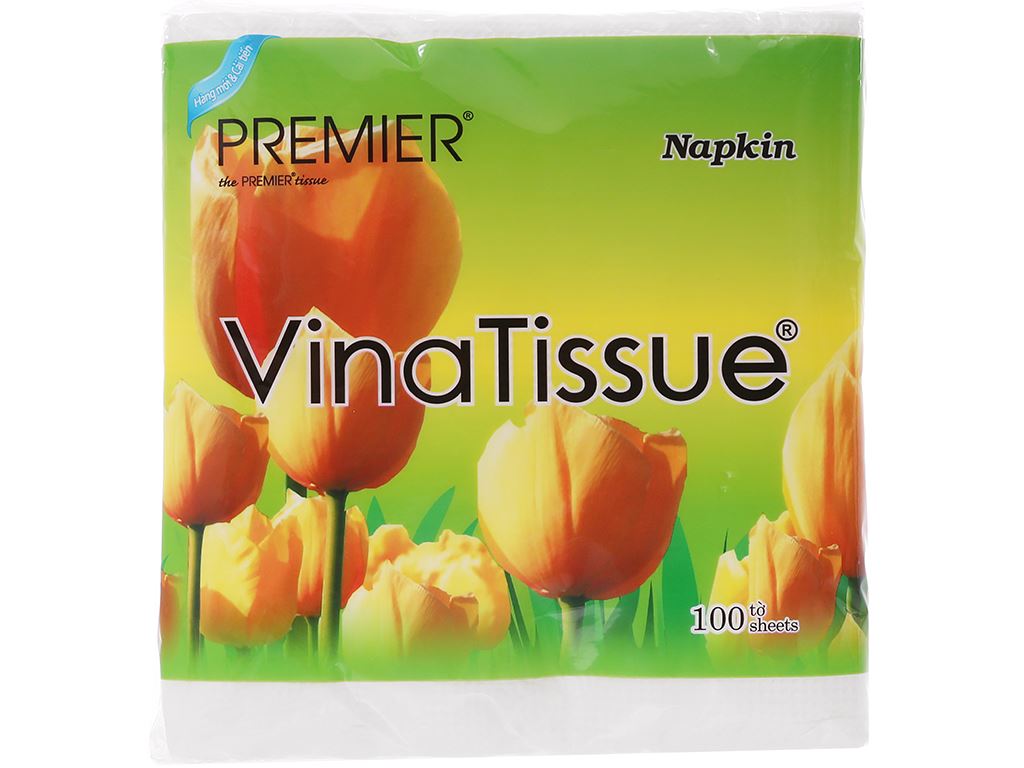 Khăn ăn napkin premier vinatissue 1 lớp 100 tờ 33cm x 33cm