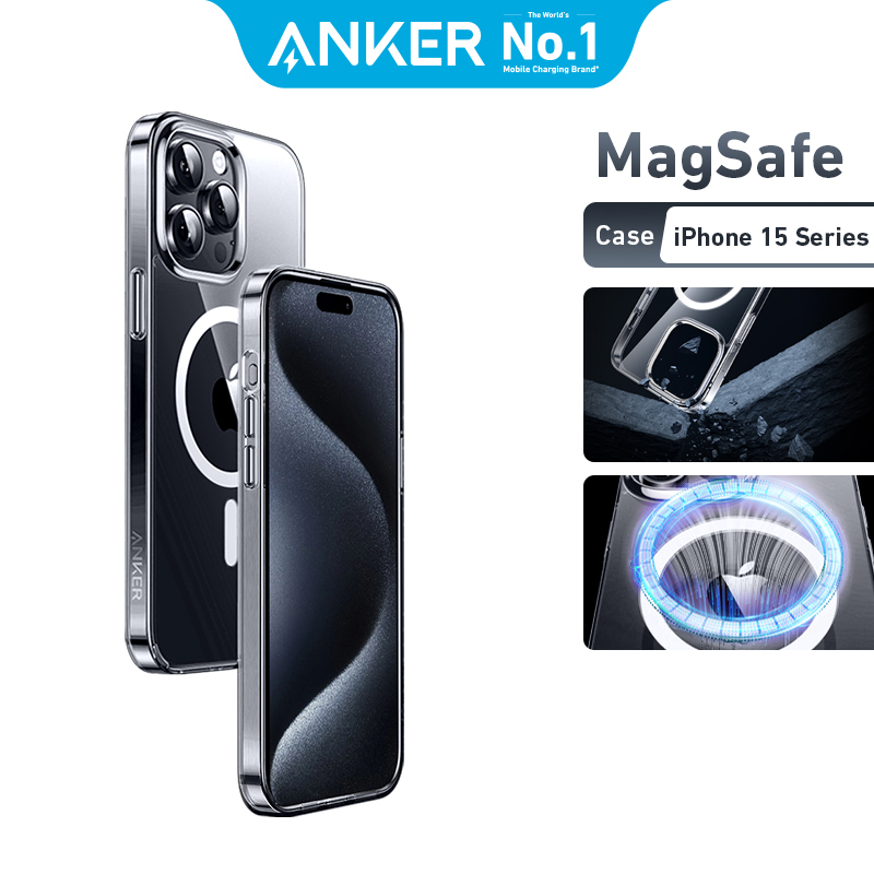 Bundle Deal] Anker iPhone 15 Pro Case Magsafe Case Clear Magnetic Phone Casing Cover + Screen Protector