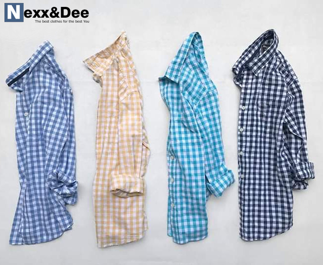 [HCM]Áo sơ mi caro nam aber regular fit chất liệu oxford 100% cotton
