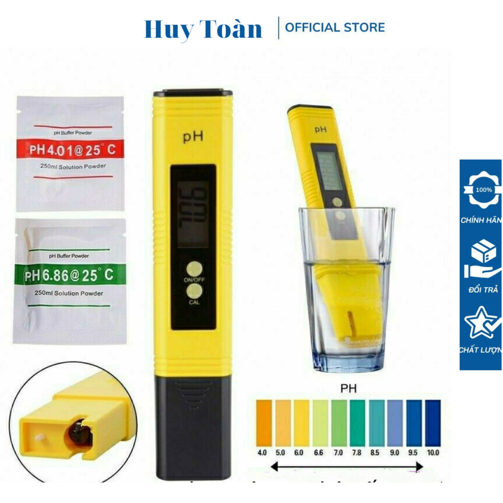 Bút đo độ PH trong nước ATC đã hiệu chuẩn để đo PH của nước bể cá, nước giếng, nước ao hồ, thủy canh..
