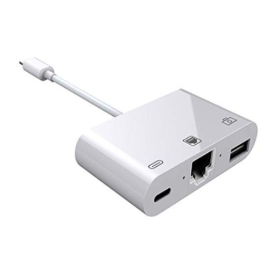 Cáp chuyển đổi hub type c to lan 3 in 1 lan + usb + type c