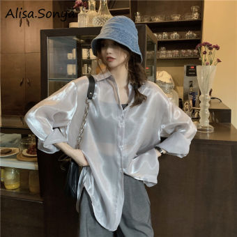 Alisa.Sonya Áo Dài Tay Chống Nắng UPF 50 + Cho Nữ Fil-lumiere Áo Cánh Nhẹ UV Rộng Ngoài Trời Thường Nhật Phong Cách Pháp