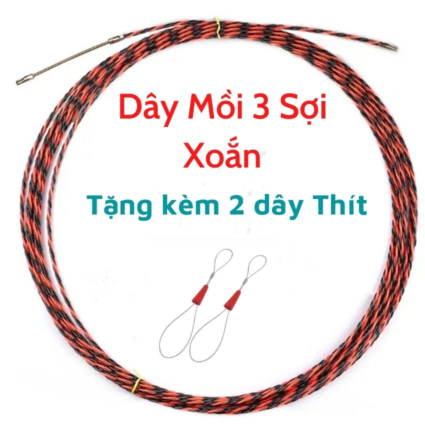 Dây mồi luồn dây điện-nhựa xoắn 6mm-dây mồi luồn điện trong ống gen