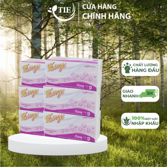 Combo 6 Gói Khăn giấy rút Fairy hồng 280 tờ 2 lớp Classy X6