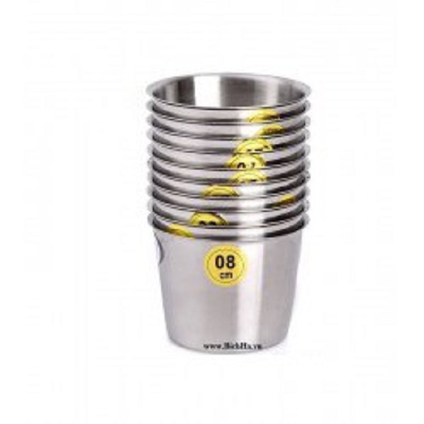 Ly inox tiện dụng (làm đá,khuôn làm bánh Flan,bánh nướng) inox 304 cao cấp 8cm - Được làm bằng Inox cao cấp an toàn cho sức khỏe của bạn
