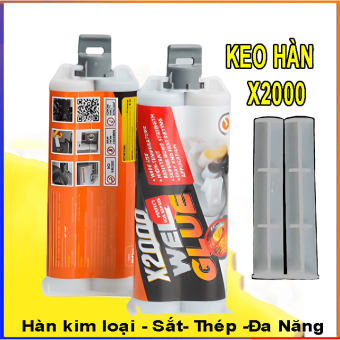 Keo dán sắt thép X2000 chịu nhiệt chịu va chạm tác động mạnh, keo hàn gắn sắt thép đa năng siêu bền X2000 Nhật Bản