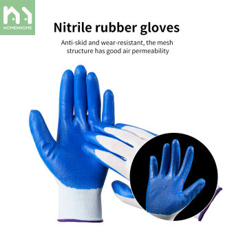 Homenhome Găng Tay Bảo Hộ Lao Động Găng Tay Bảo Hộ Bền Chống Nước Cao Su Nitrile Chống Trượt