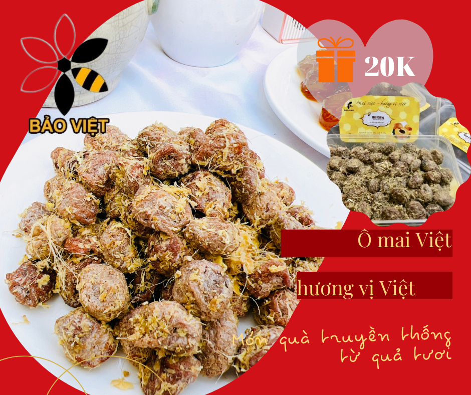 Bảo việt-ô mai mơ gừng chua ngọt hộp 400g/ 500g