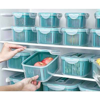Bộ 5 hộp đựng thực phẩm tủ lạnh 2 lớp có nắp đậy cao cấp tiện lợi