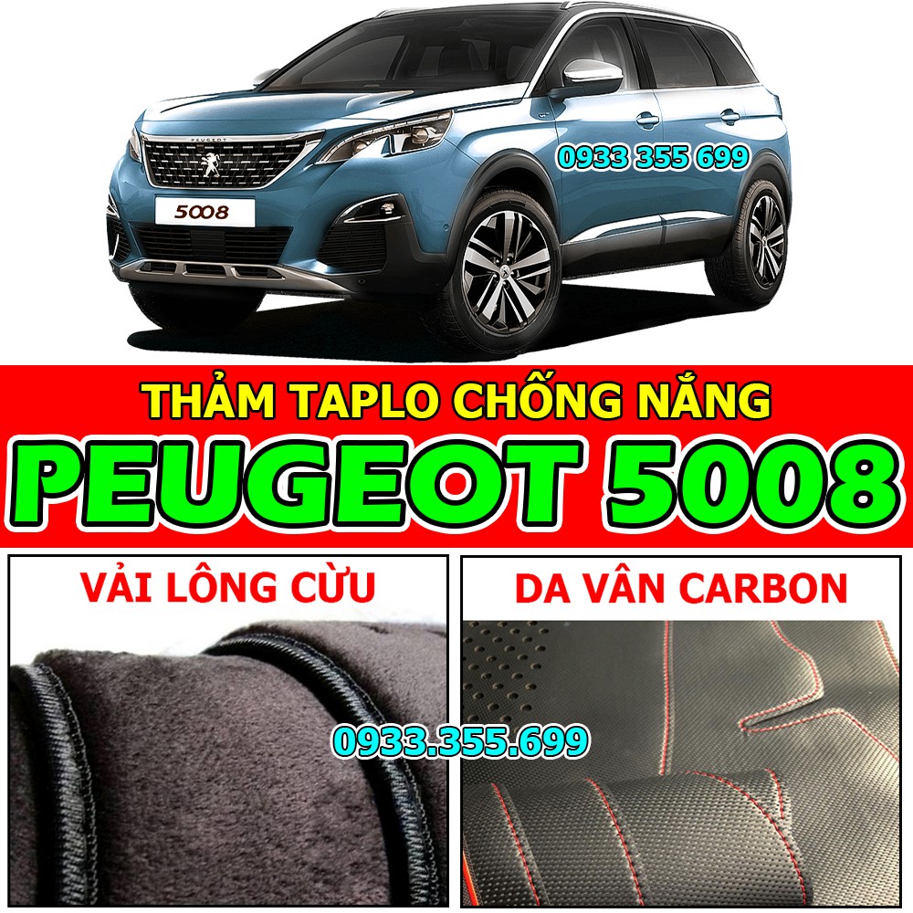 Thảm taplo peugeot 5008 bằng nhung lông, da vân carbon, da vân gỗ 2018 2019 2020 2021 2022 2023 2024 2025 2026+