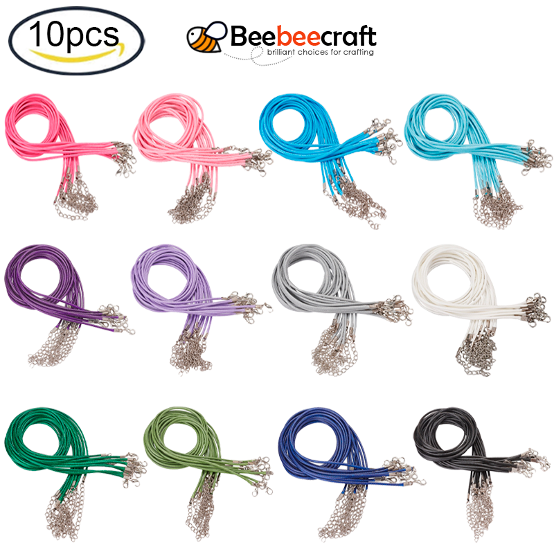 Beebeecraft 10 cái Dây đeo bằng sáp có dây đeo cổ bằng hợp kim kẽm Móc cài tôm hùm cho Vòng đeo tay và Phụ kiện làm đồ trang sức