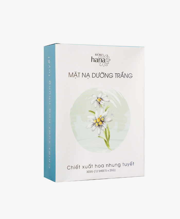 Mặt Nạ Giấy Dưỡng Trắng - Chiết Xuất Hoa Nhung Tuyết RIORI