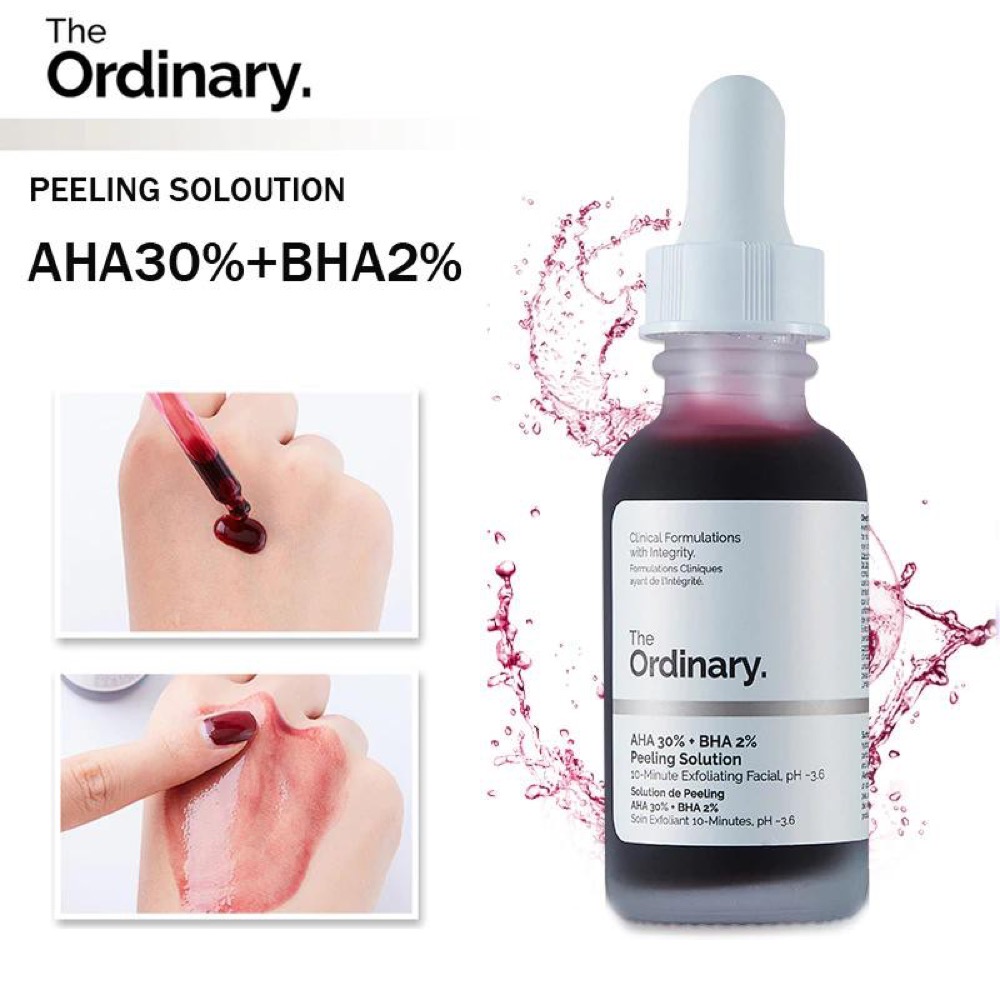Tẩy tế bào chết, tẩy da chết hóa học the ordinary aha 30% bha 2% peeling solution