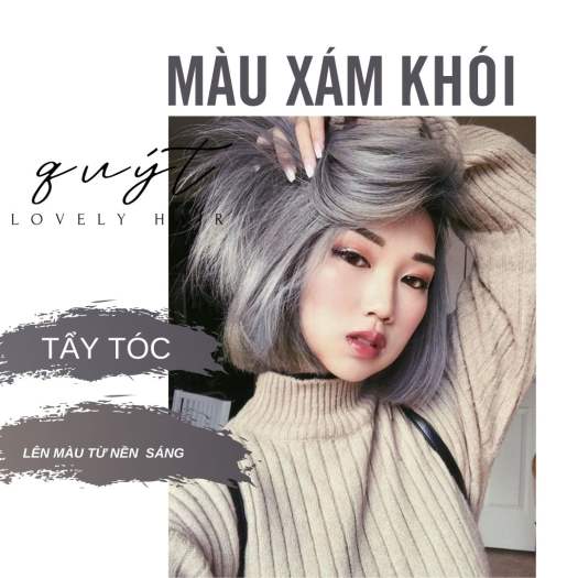 THUỐC NHUỘM TÓC MÀU XÁM KHÓI+TẶNG KÈM OXY-LÊN MÀU TỪ LEVEL 8-9-10