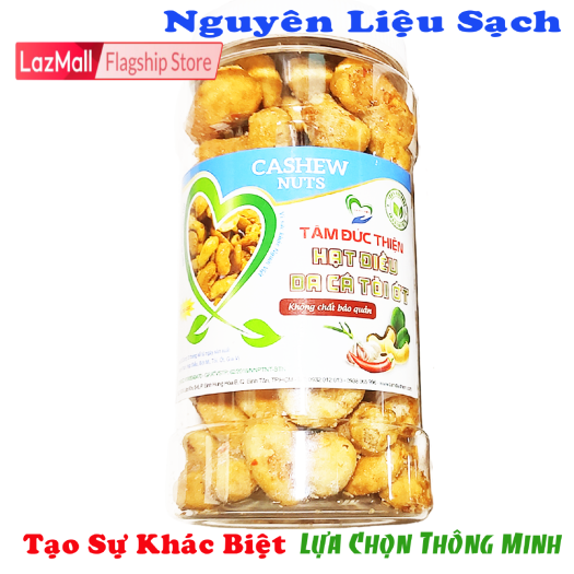 Hộp 230GR Hạt Điều Da Cá Rang Tỏi Ớt Tâm Đức Thiện Thực Phẩm Ăn Liền đồ ăn vặt Lazada bánh kẹo quà Tết