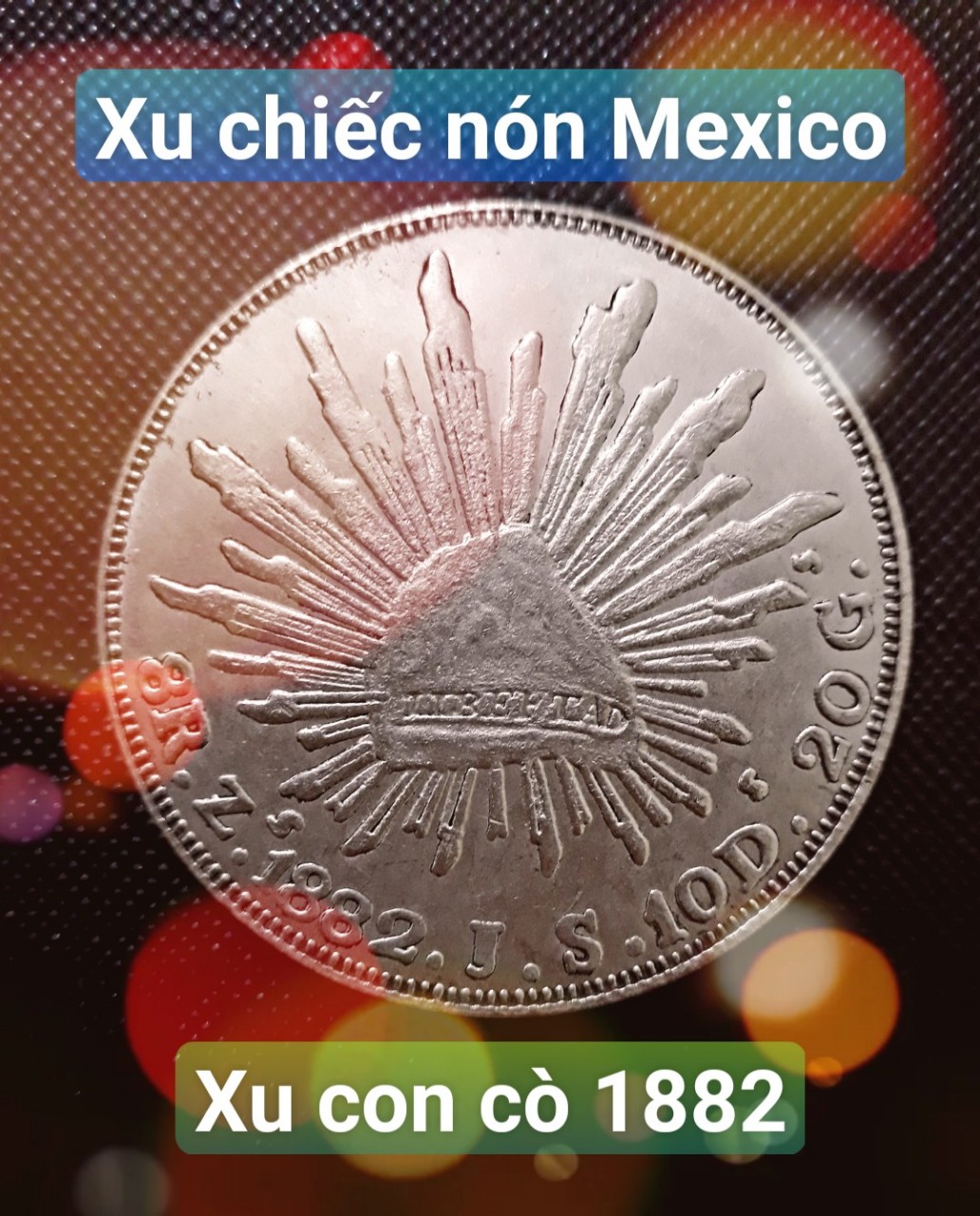 #đồng xu sưu tầm_đồng xu kỷ niệm mexico 1882 - đồng xu chiếc nón - tiền xu sưu tầm