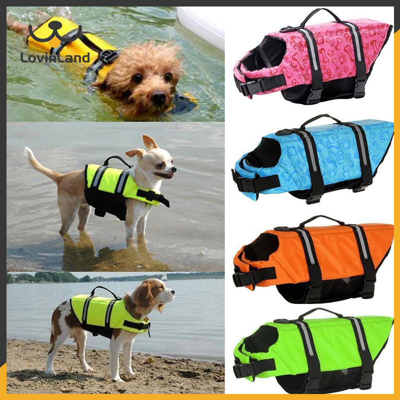 Lovinland pet áo phao cho chó, áo phao cho chó có thể điều chỉnh với tay cầm cứu hộ, áo phao cho chó cho chó nhỏ/vừa/lớn