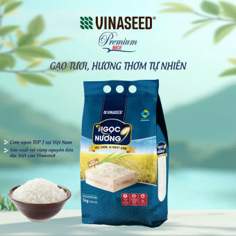 Gạo Ngọc Nương 9 Vinaseed túi 5kg - Tinh hoa lúa gạo Việt