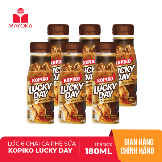 LỐC 6 CHAI CÀ PHÊ SỮA KOPIKO LUCKY DAY