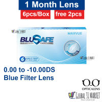 BluSafe Maxvue Blue Filter Contact lens 6 pcs/Box Free 2 pcs 0.00 to -10.00 Ready stock