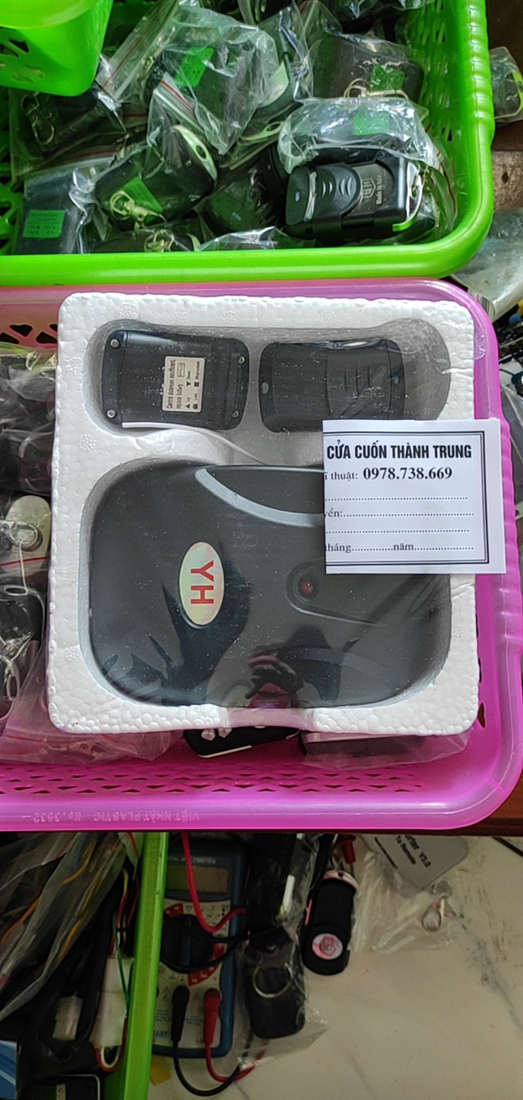 Bộ Điều khiển cửa cuốn 433 Mhz mã gạt sóng xa