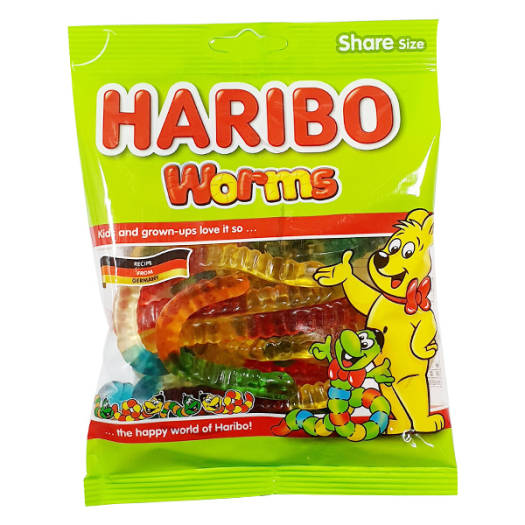 Kẹo Dẻo Haribo Worms con sâu 80G
