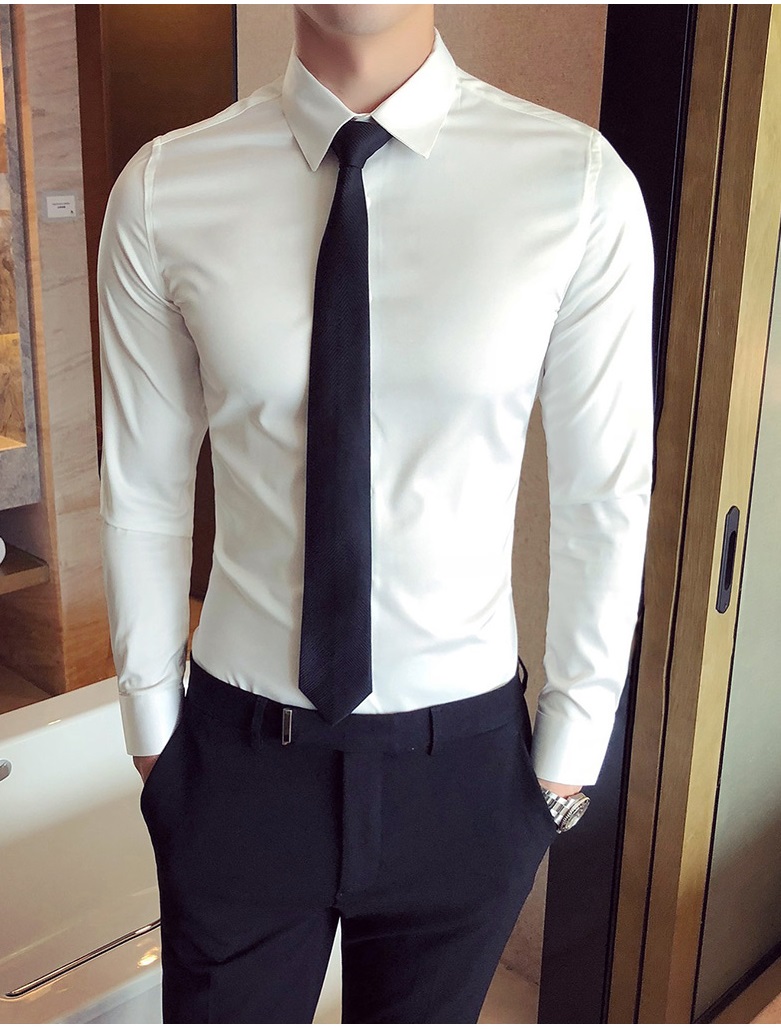 [HCM]Áo sơ mi trắng nam công sở học sinh sinh viên thoáng mát mềm mịn không nhăn sang trọng.