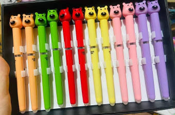 Bút máy luyện viết chữ đẹp, Bút mực hình gấu xinh xắn (tặng kèm ống mực)