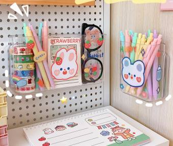 Hộp đựng đồ trong suốt treo tường (kèm sticker dán trang trí), kệ dán tường để đồ, để điện thoại, mỹ phẩm [2.85]