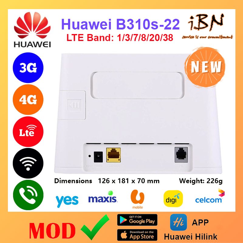Huawei B310 B310s 22 4g Lte Sim Card Wifi Unlocked Modem Router Mod By Pass Hotspot 8490