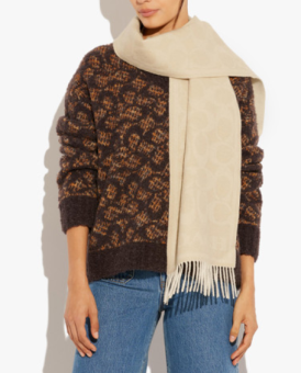 Khăn choàng nữ chữ nhật Reversible Signature Cashmere Muffler