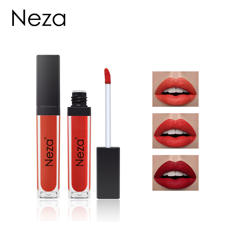Gambar Neza Waterproof Matte Lip Glaze Velvet Lipstick Lasting 24 Hours Non stick Cup 27 Colors Lip Gloss Daily Lip Makeup