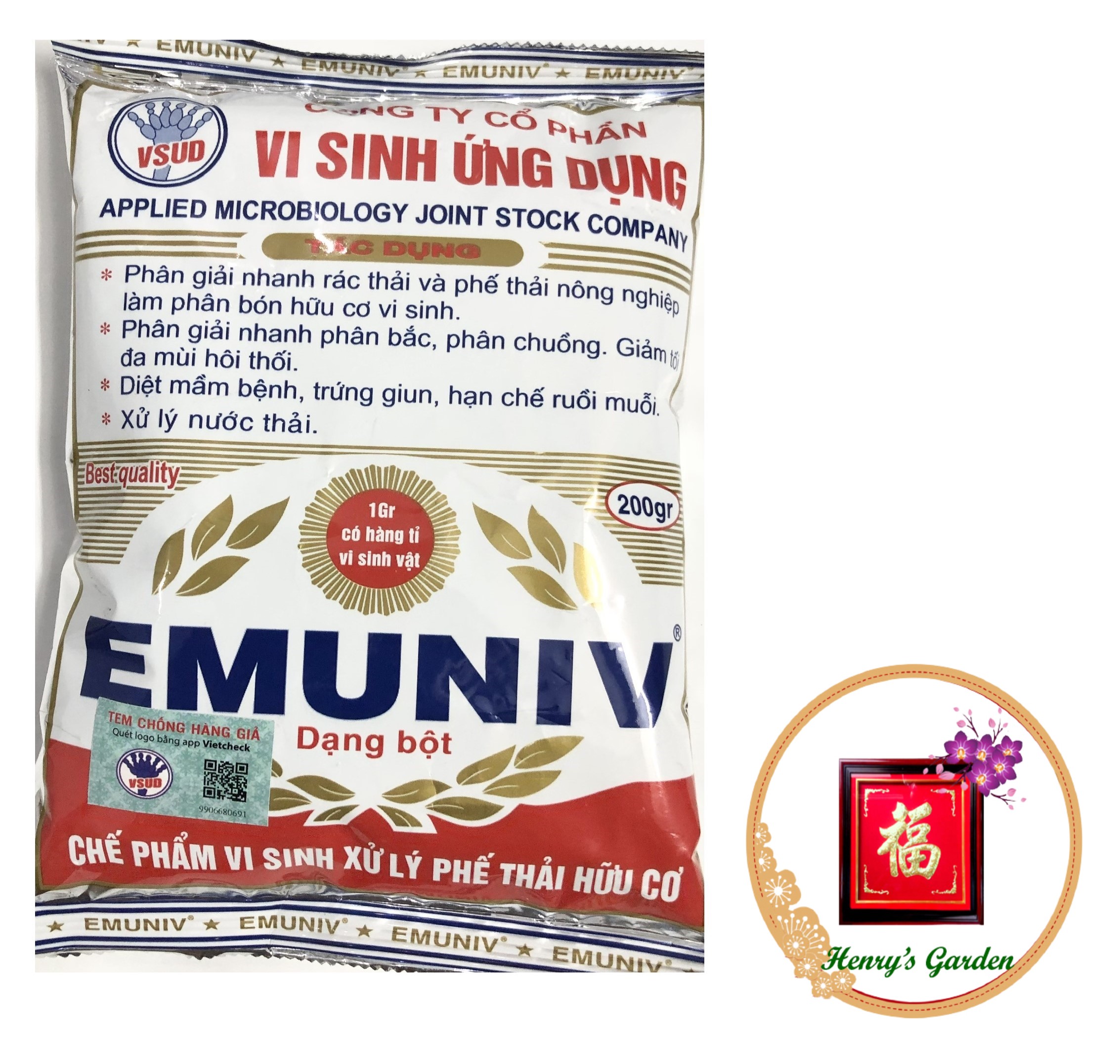 Phân bón emuniv vi sinh ứng dụng - #179a# 200g