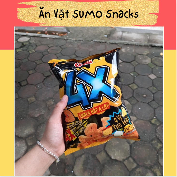 Bim Bim Snack Bắp 4x Vị Pho Mai Oishi 40g-Ăn Vặt Sumo Snack