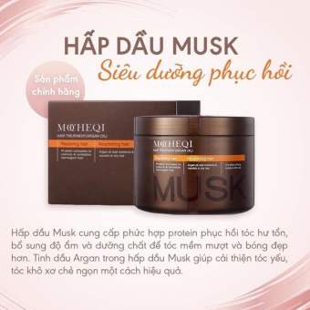 Hấp Dầu Phục Hồi Tóc Hư tổn Nặng Mocheqi Musk Mask Argan Oil