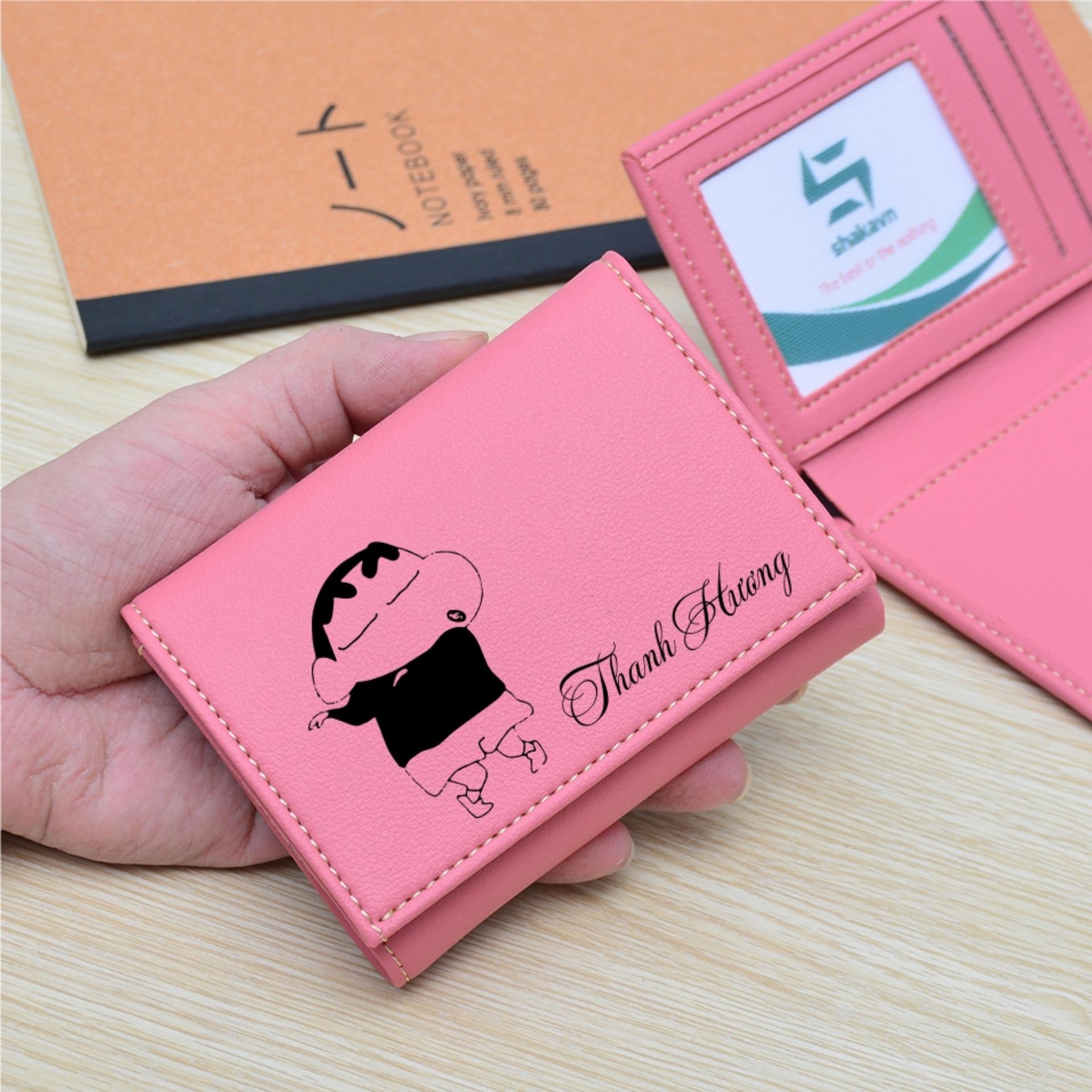 Ví Cầm Tay Nữ Ngắn Mini Khắc Tên Theo Yêu Cầu Shakavn SK801L