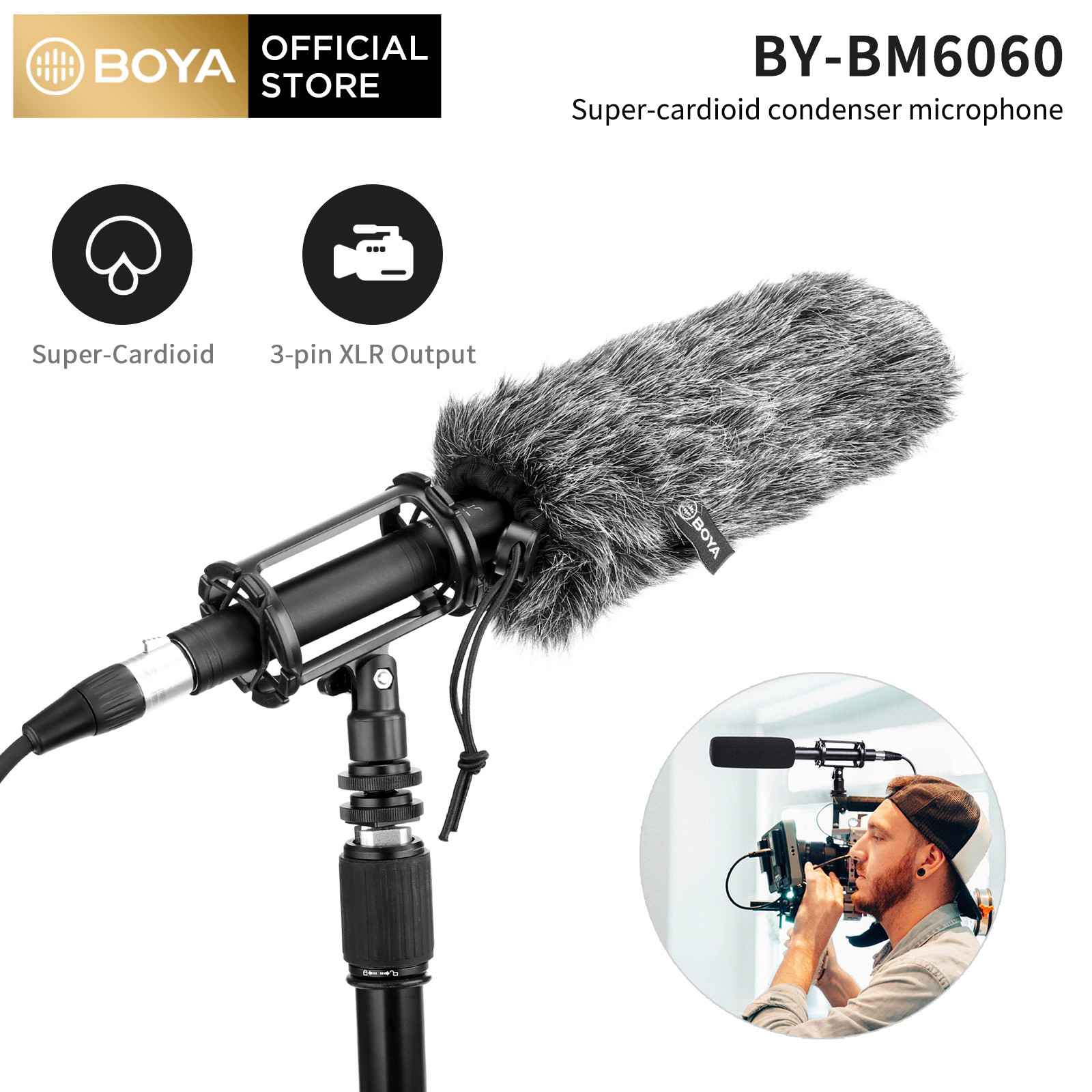 Câble de sortie audio numérique BOYA BY-BCA6 (XLR à 3,5 mm TRRS)