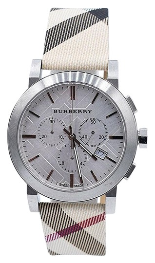 burberry chronograph check strap watch 42mm