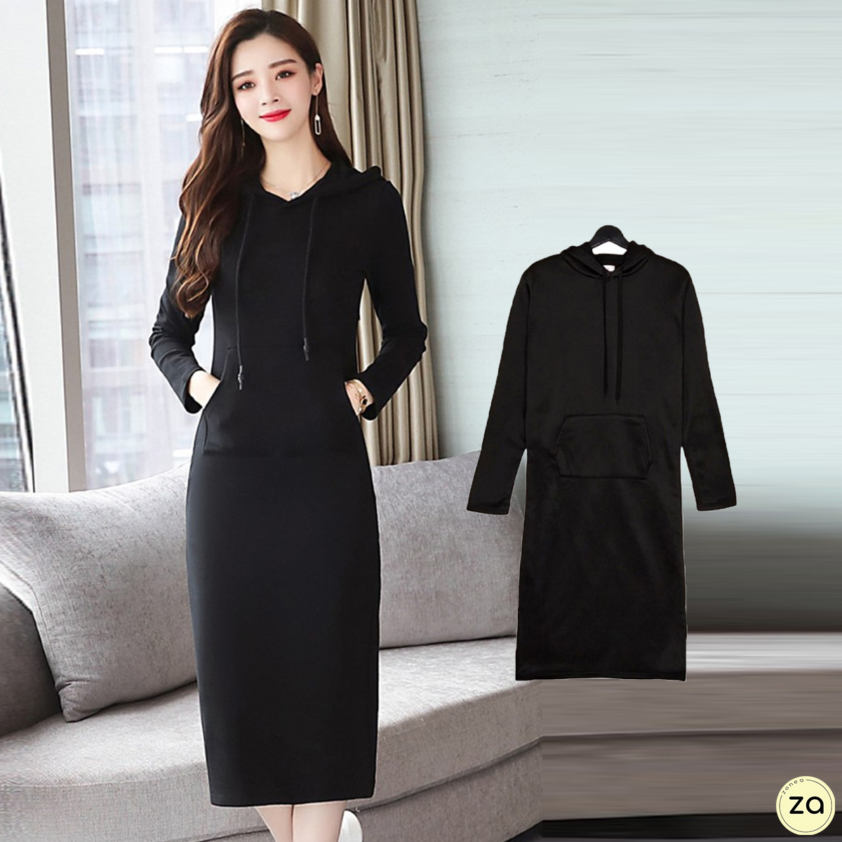 HASASERIES HS0708 Solid Color Robe Dress
