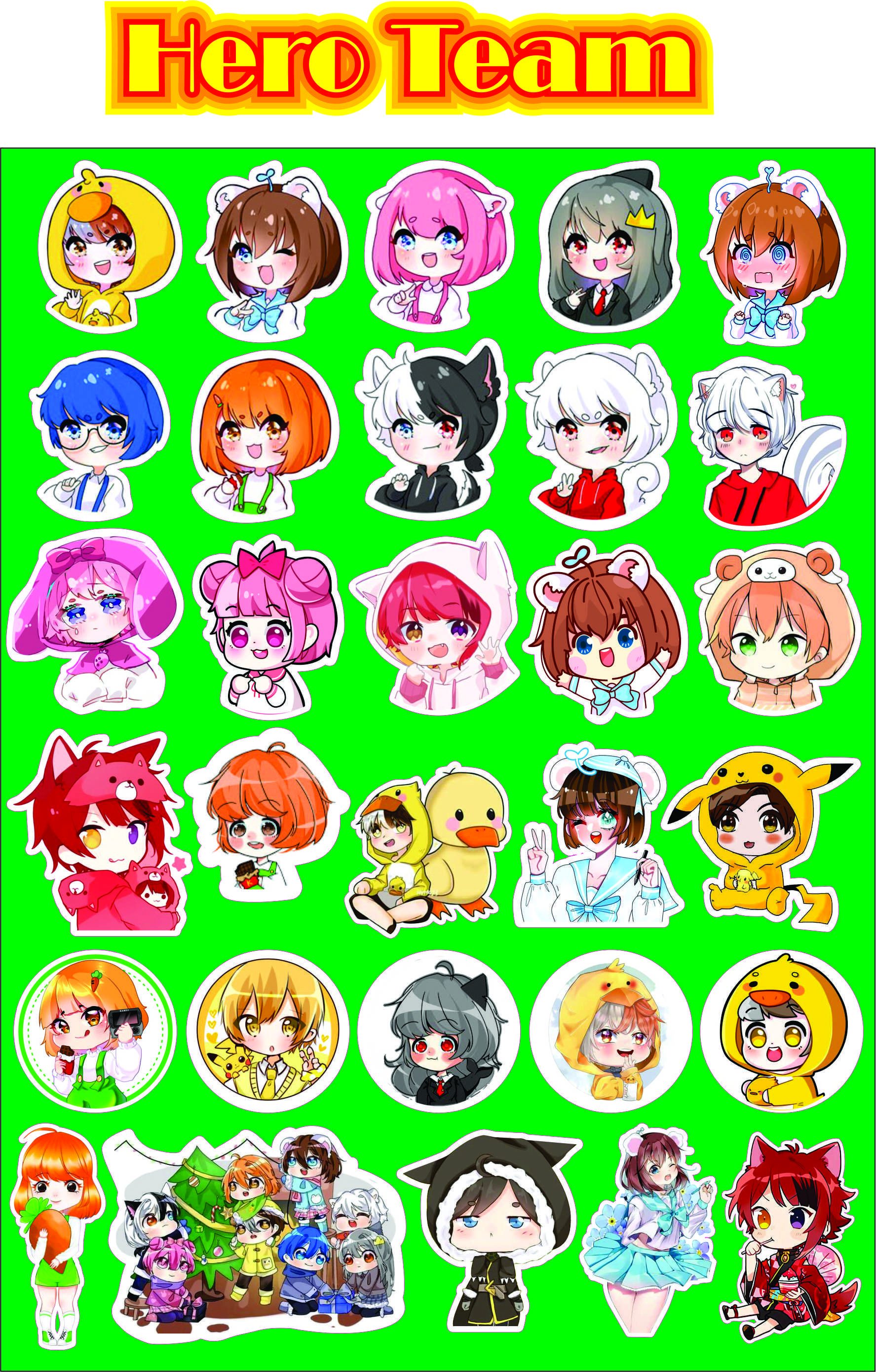 Sticker/ Hình dán Hero Team 2