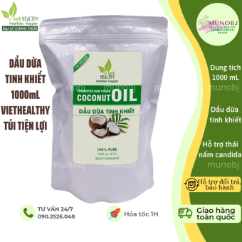 Dầu dừa tinh khiết lên men tươi lạnh VietHealthy 1 Lít (Giao tại HCM)