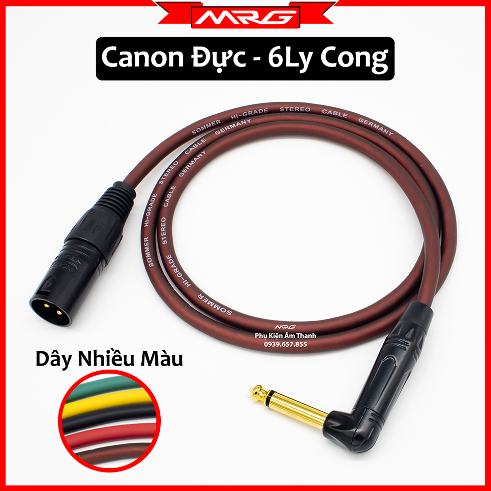 Dây 6 Ly Cong Ra Canon Đực, dài 0.5met-1met-3met-5met-8met-10met  (XLR Male To TR 1/4inch) | dây 6ly ra canon, dây canon ra 6ly, dây jack 6.5 ra canon xlr.