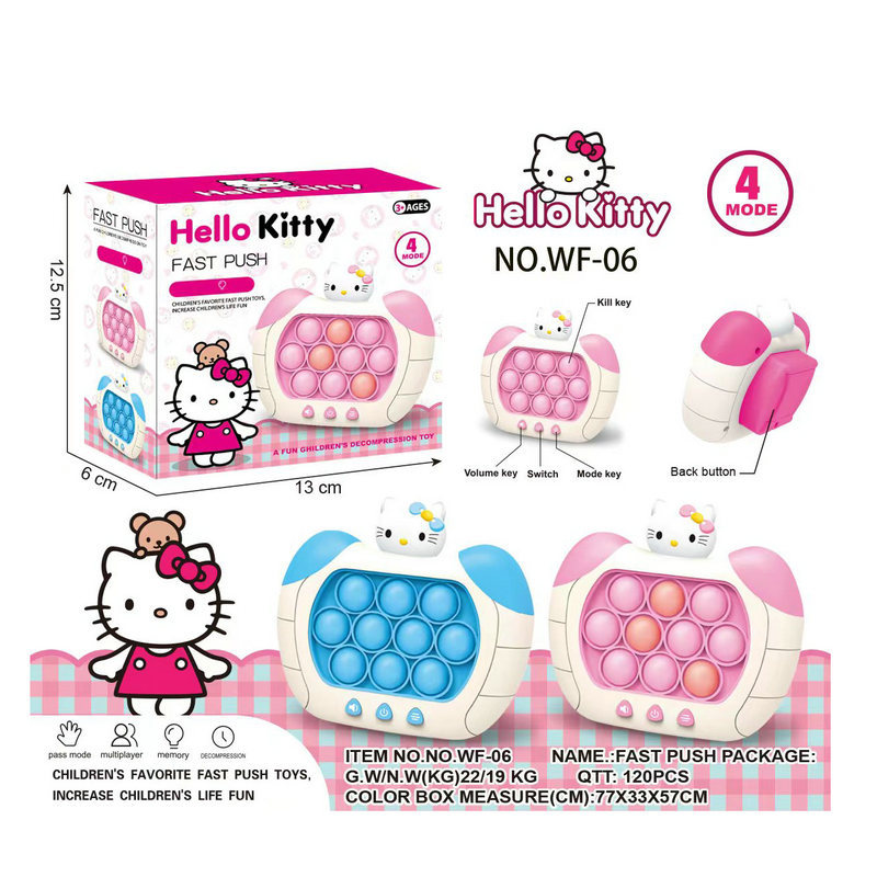 Hello Kitty Pink Pop Push It Game Controller Sensory Fidget Toy Electronic  Battery Whack A Mole Gift Popping Game 
