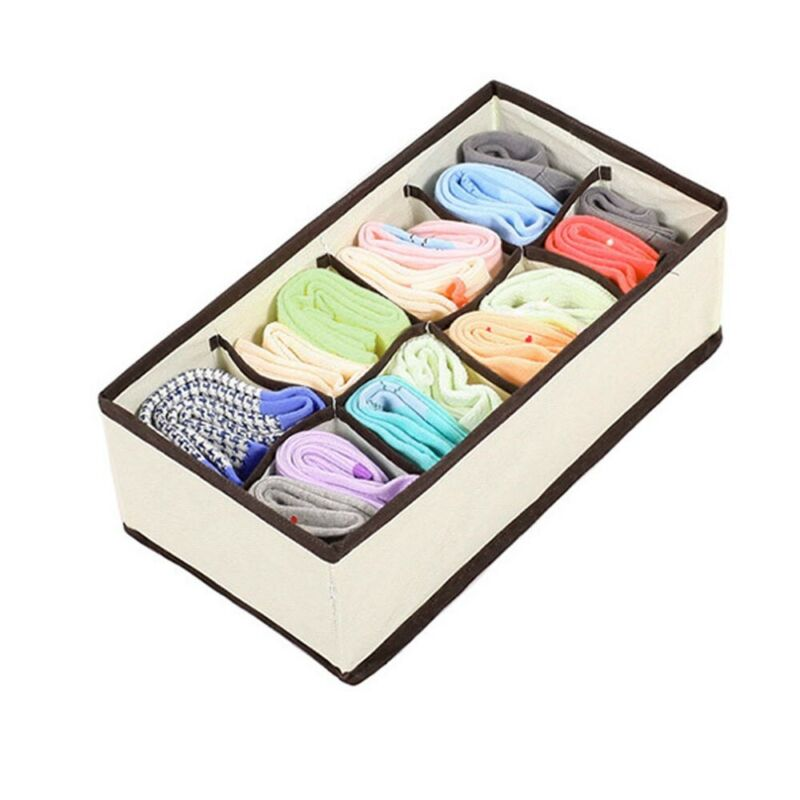 6/7/8/24Slot Closet Organizer Box for Underwear Socks Storage Drawer 4X Set 