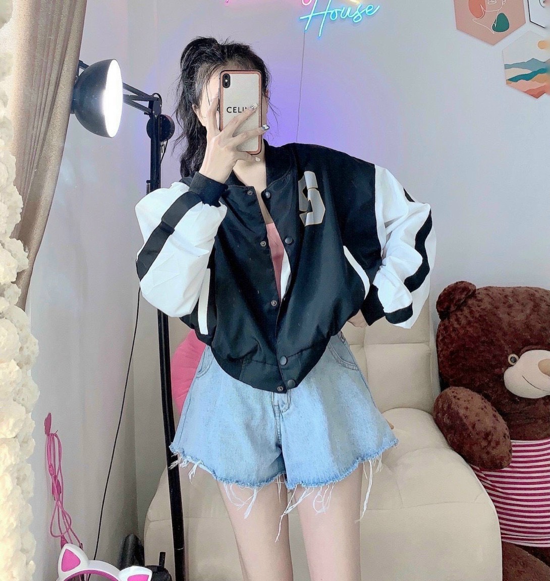 Áo khoác bomber dù 2 lớp phối màu trẻ trung, chất đẹp
