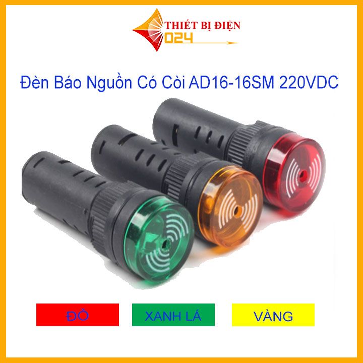Đèn báo nguồn có còi ad16-16sm 220vdc