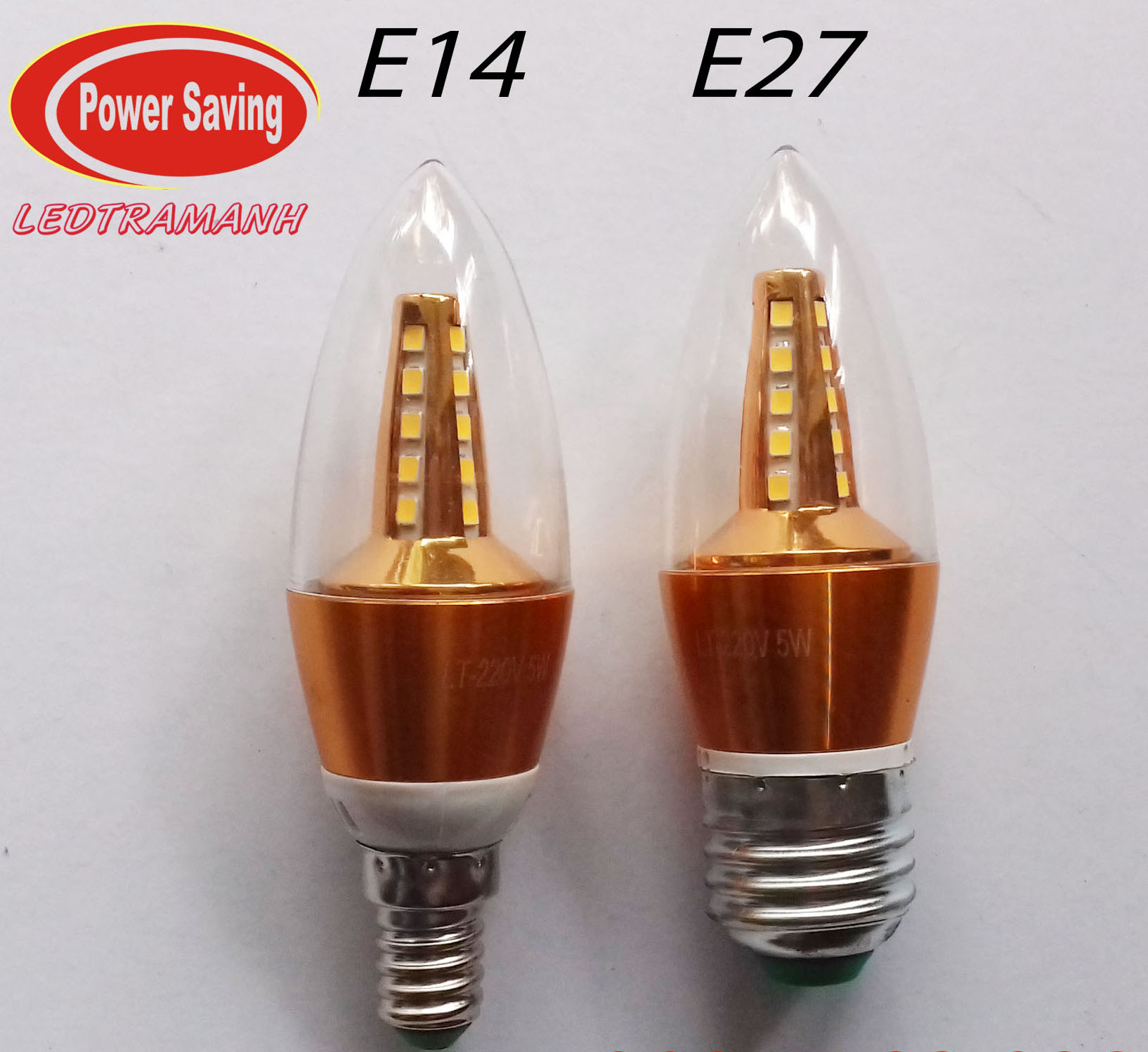 Bóng đèn led ớt tháp 5w E14 ánh sáng vàng