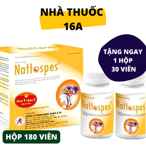 NATTOSPES - MIỄN PHÍ VẬN CHUYỂN - TEM TÍCH ĐIỂM CHÍNH HÃNG DƯỢC PHẨM Á ÂU - HỖ TRỢ NGUY CƠ TAI BIẾN MẠCH MÁU NÃO, LÀM TAN CỤC MÁU ĐÔNG (HỘP 30 VIÊN)