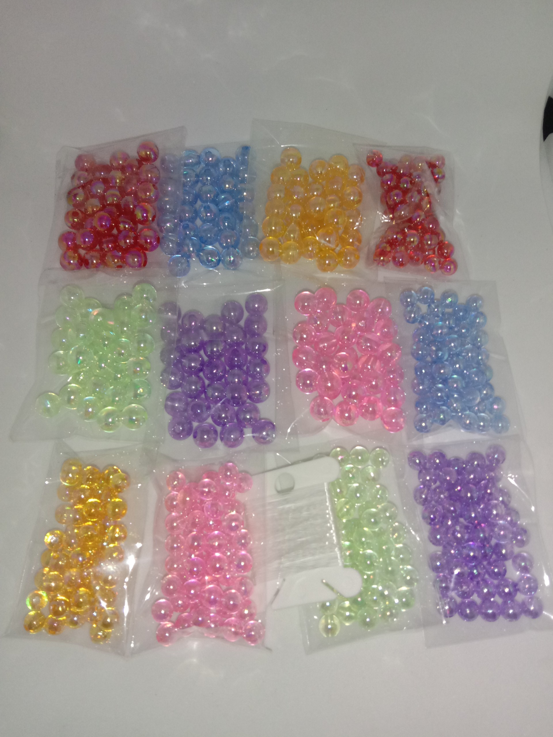 Combo 480 hạt nhựa bóng Acrylic nhân tạo phụ kiện tự làm vòng tay vòng cổ handmade